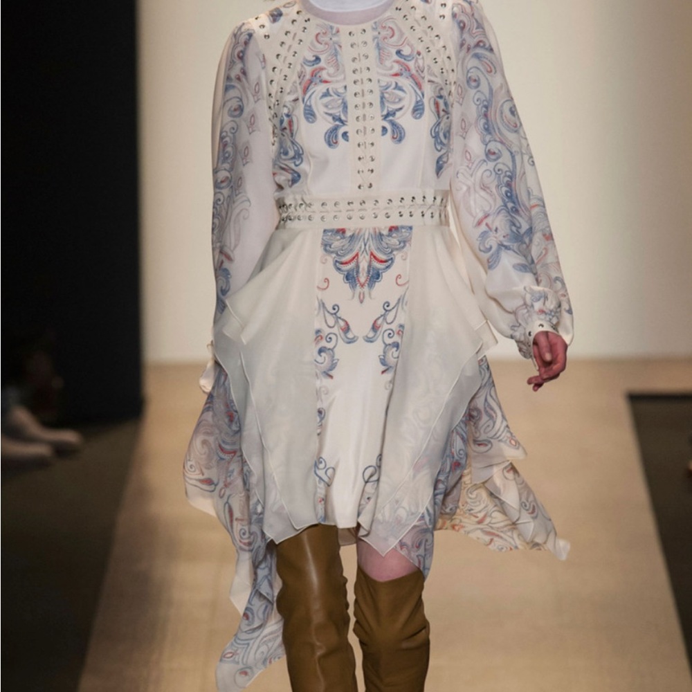 Bcbg Max Azria Runway Boho Style Multi Color Silk… - image 1